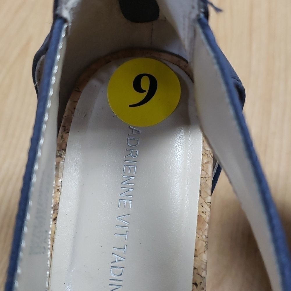 ADRIENNE VITTADINI NAVY BLUE STRAPPY ESPADRILLES, SIZE 9 - NEW - Picture 9 of 10